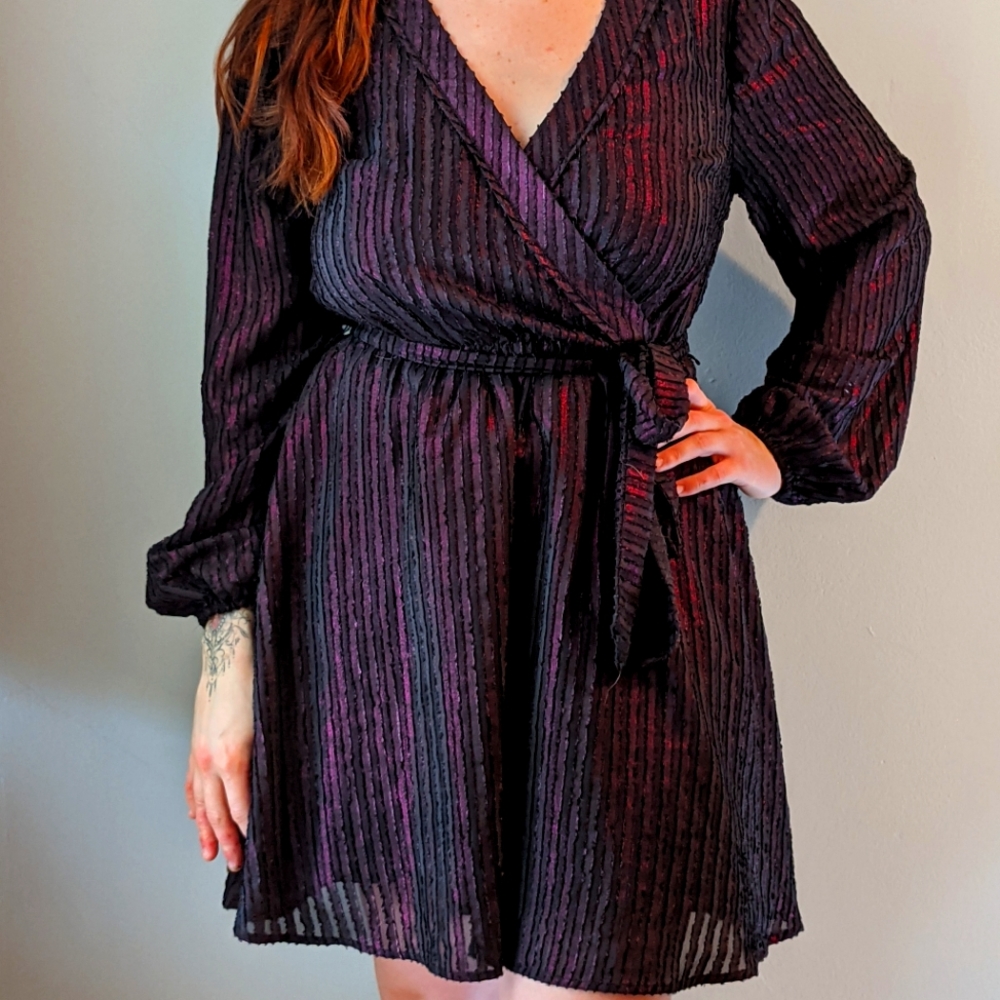Pink and Black pin striped dress